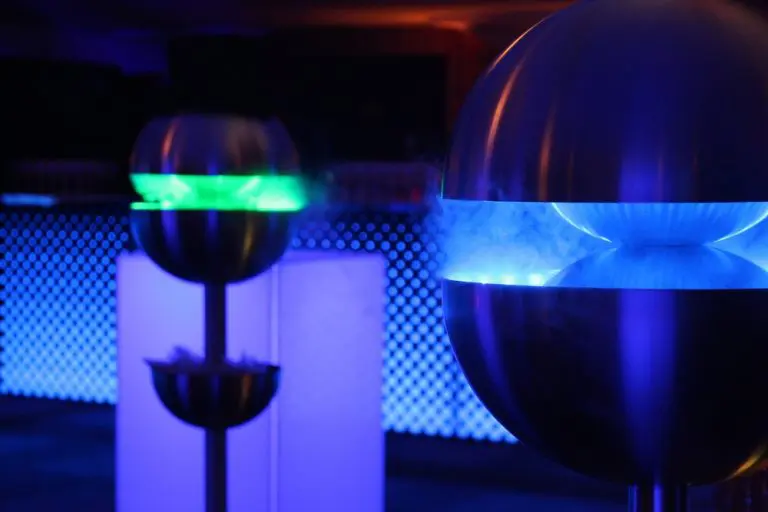 Illuminated bar installations at The Brewery event venue in London