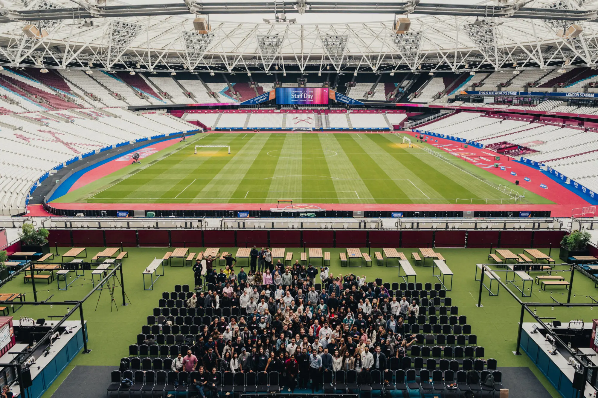 Neko Health brought 300 employees from London, Manchester and Birmingham together at London Stadium on 2 September 2026 for a company-wide staff day featuring team-building sports activities.